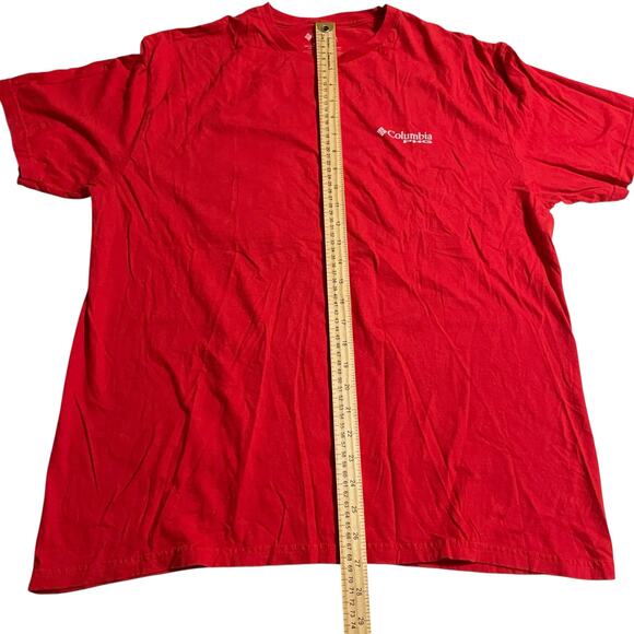 Columbia PHG Mens XL Red Short Sleeve Performance Hunting Gear Dog Crew Neck - Picture 8 of 10